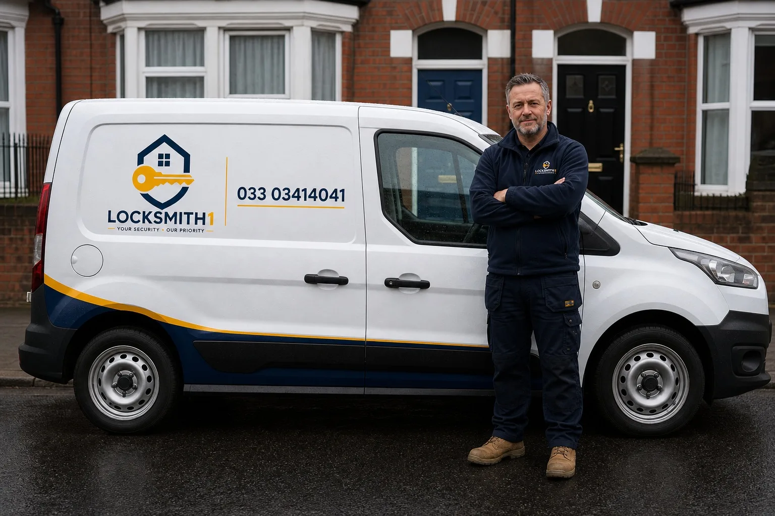 Locksmith car on the way